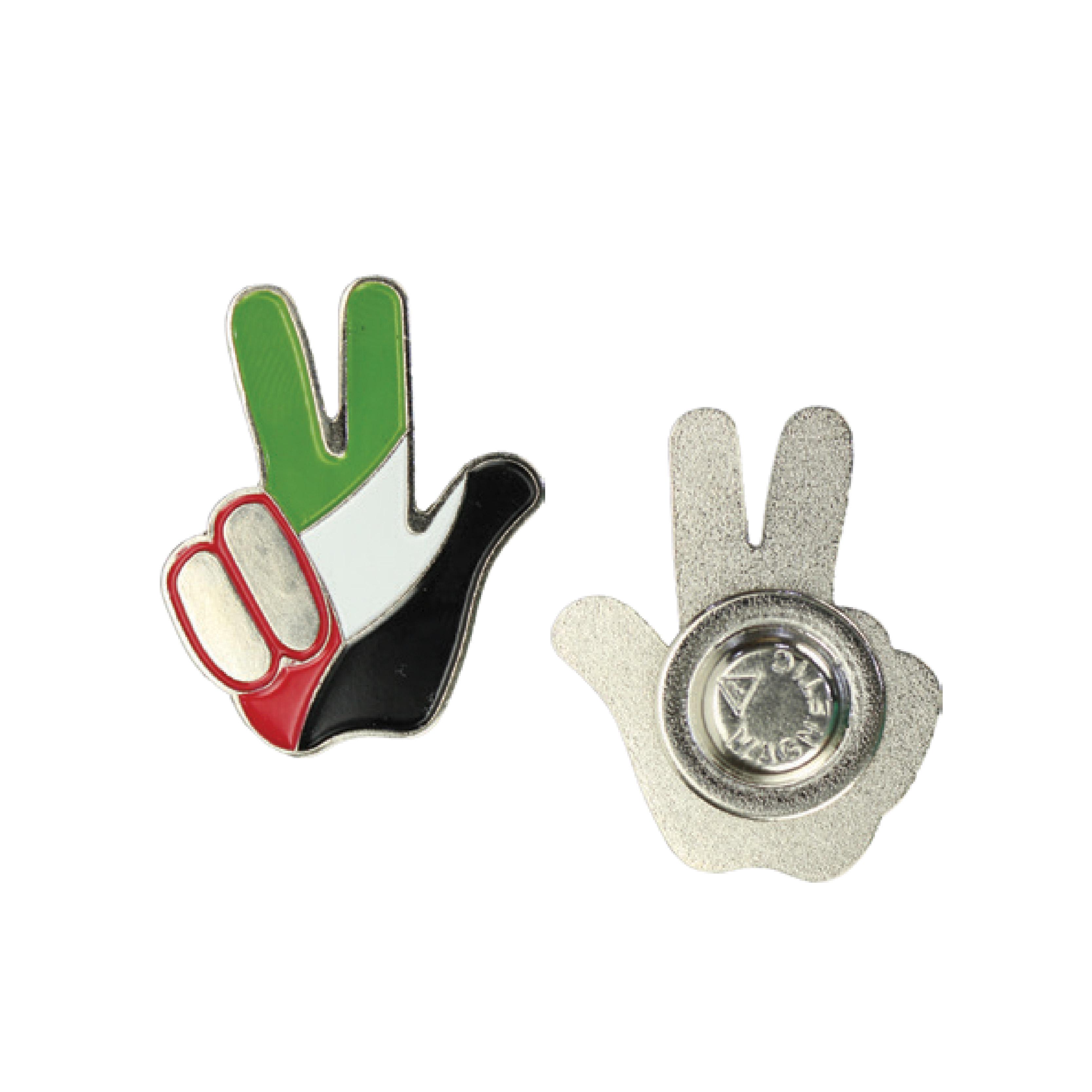 UAE Peace Sign Metal Badge Debossed Designs